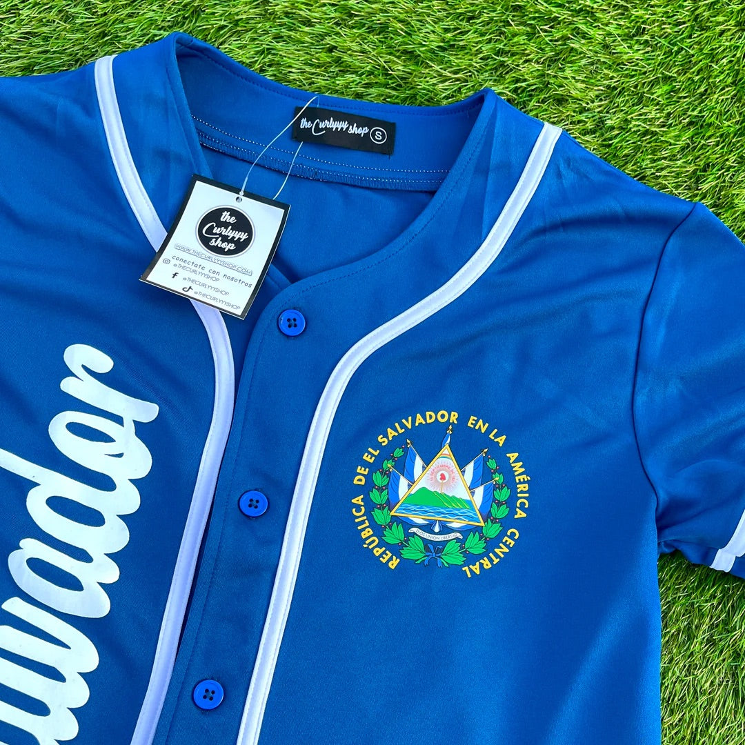 EL SALVADOR camiseta de béisbol AZUL OSCURO