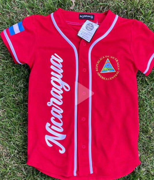 NICARAGUA Camisetas de béisbol roja