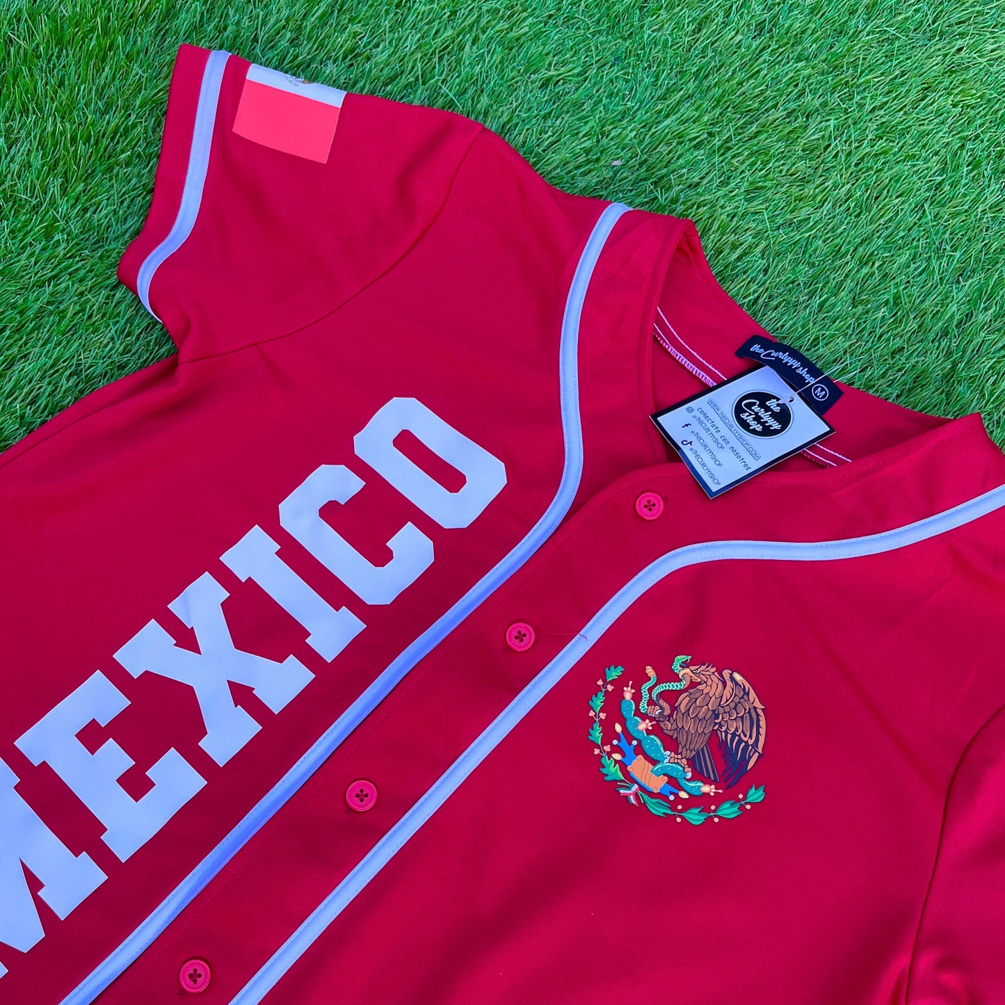 MEXICO JERSEY ROJO LÍNEAS BLANCAS
