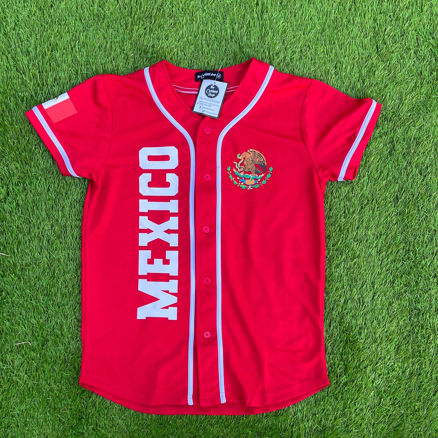 MEXICO JERSEY ROJO LÍNEAS BLANCAS
